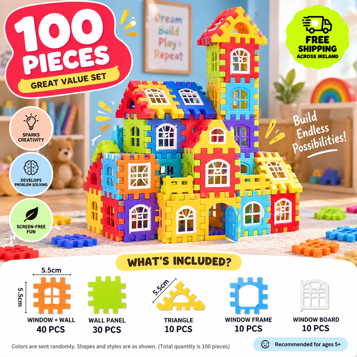 Creative Interlocking Building Blocks Set for Kids
